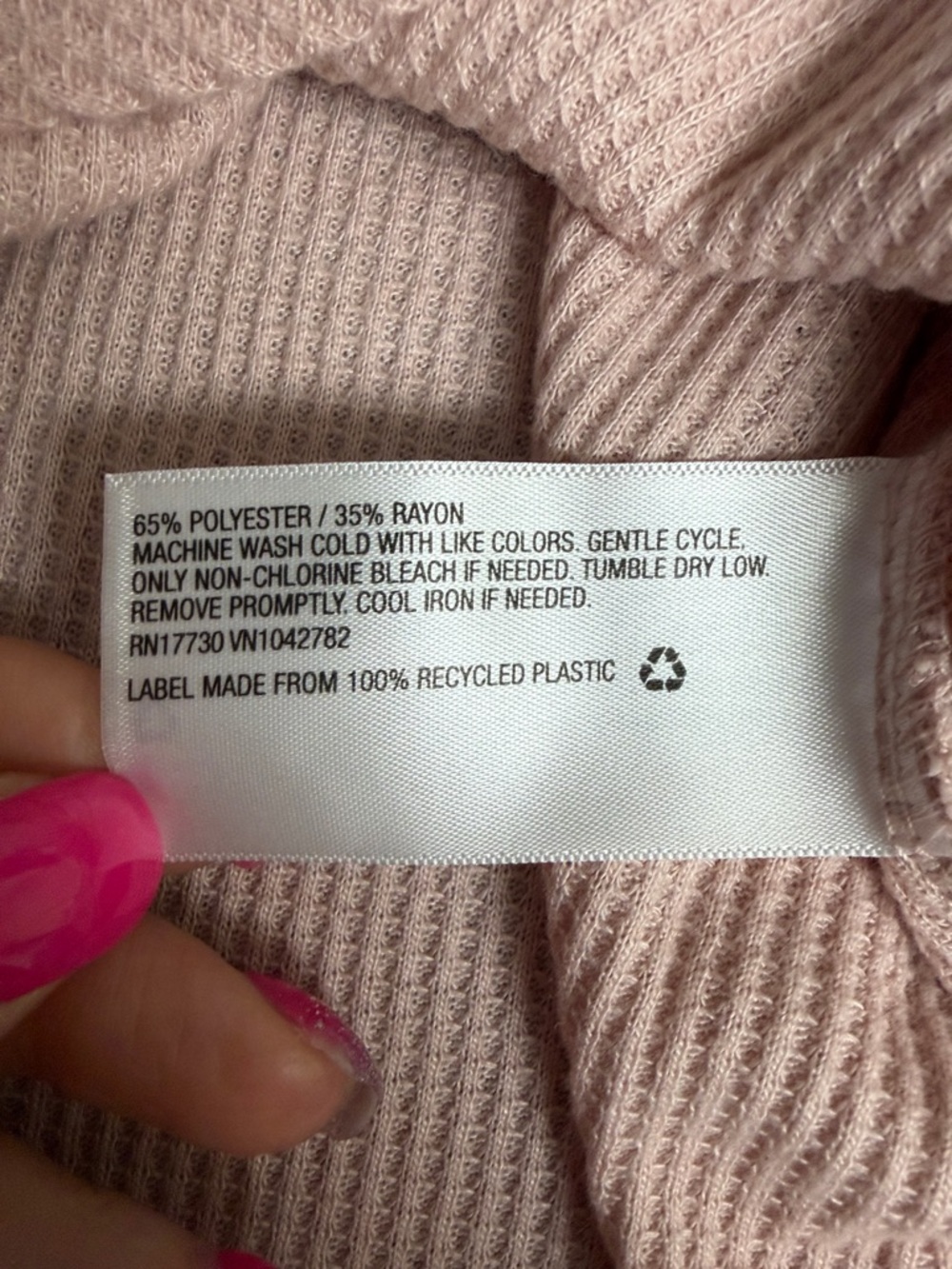 wild fable Blush Pink Waffle Henley Tank - Picture 4 of 4